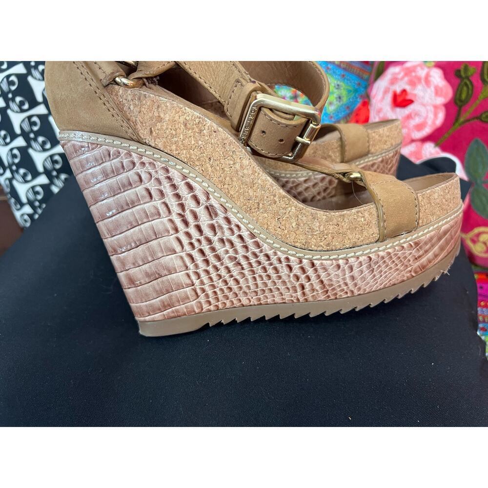 Tory Burch Tan Wedge Sandals - Picture 14 of 14